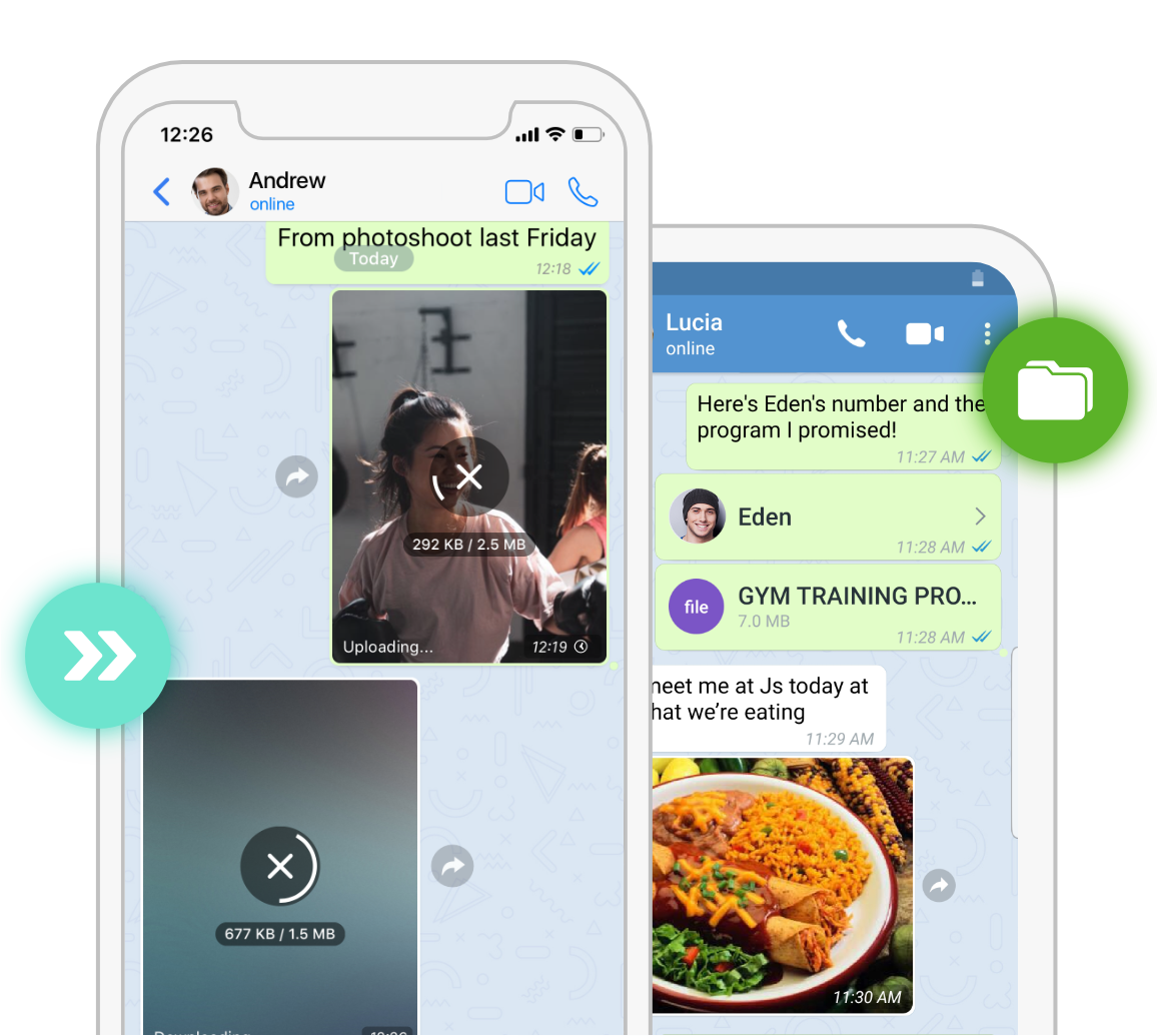 Send full quality files and media with Zangi Messenger